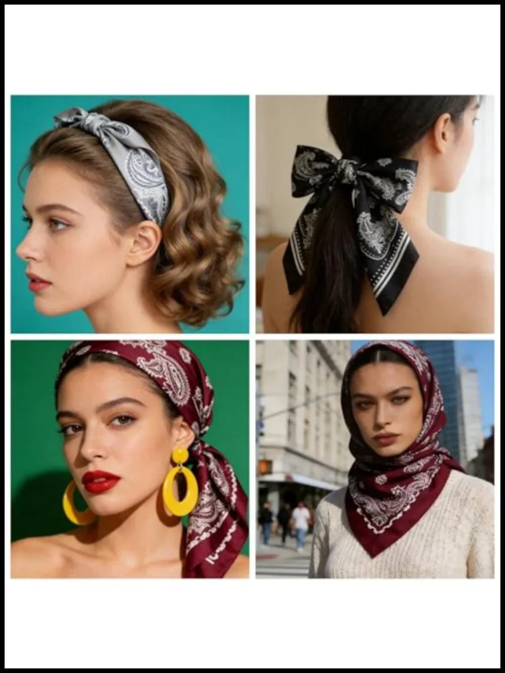 10 Pack Satin Head Scarves Square Neck Scarf for Hair Wrap Party